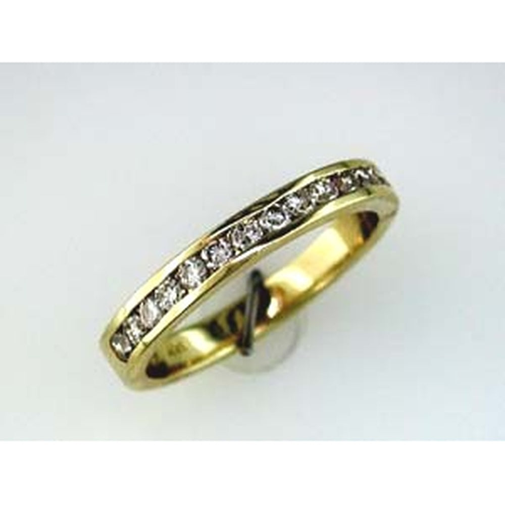 14K Yellow Gold Channel Set Round Diamond Wedding Band - 0.52 Carat Total Diamond Weight - Royal Jewelry