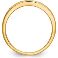 14K Yellow Gold Channel-Set Ruby Milgrain Band Ring with 17 Round Rubies - 0.34 Carat Total Ruby Weight by 0