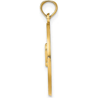 14K Yellow Gold Charleston Bridge Pendant Charm - Polished Finish, Textured Design by Oro Pregiato