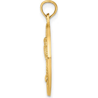 14K Yellow Gold Charleston Palm Tree Charm Pendant - Textured Design by Oro Pregiato