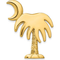 14K Yellow Gold Charleston Palmetto with Moon Omega Slide Pendant - Polished Finish by 0
