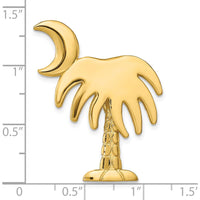 14K Yellow Gold Charleston Palmetto with Moon Omega Slide Pendant - Polished Finish by 0