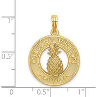 14K Yellow Gold Charleston Pineapple Pendant with Textured Design by Oro Pregiato