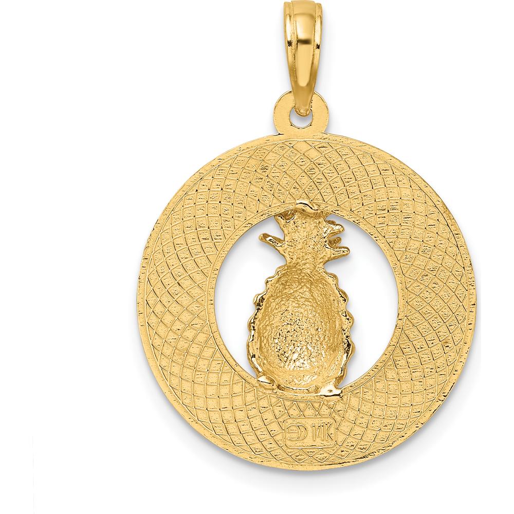 14K Yellow Gold Charleston Pineapple Pendant with Textured Design by Oro Pregiato