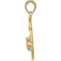 14K Yellow Gold Charleston Scene Charm with Horse, Cart, and Historic House - 22.6mm Length by Oro Pregiato