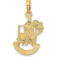 14K Yellow Gold Charleston Scene Charm with Horse, Cart, and Historic House - 22.6mm Length by Oro Pregiato