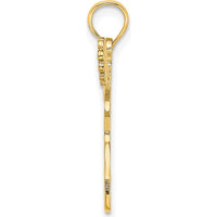 14K Yellow Gold Cheerleader Jumping with Pom-Poms Charm - Polished Finish by Oro Pregiato