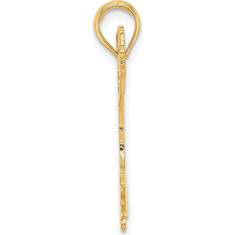14K Yellow Gold Cheerleader Jumping with Pom-Poms Charm - Polished Finish by Oro Pregiato