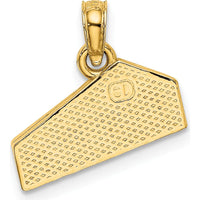 14K Yellow Gold Cheese Wedge Pendant with Textured Back by Oro Pregiato