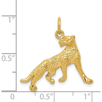 14K Yellow Gold Cheetah Pendant Charm - Detailed Wild Animal Design by Oro Pregiato