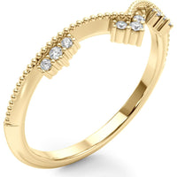 14K Yellow Gold Chevron Diamond Band - 0.067 Carat Lab-Grown Diamonds - Size 7 by Robinson's Jewelers