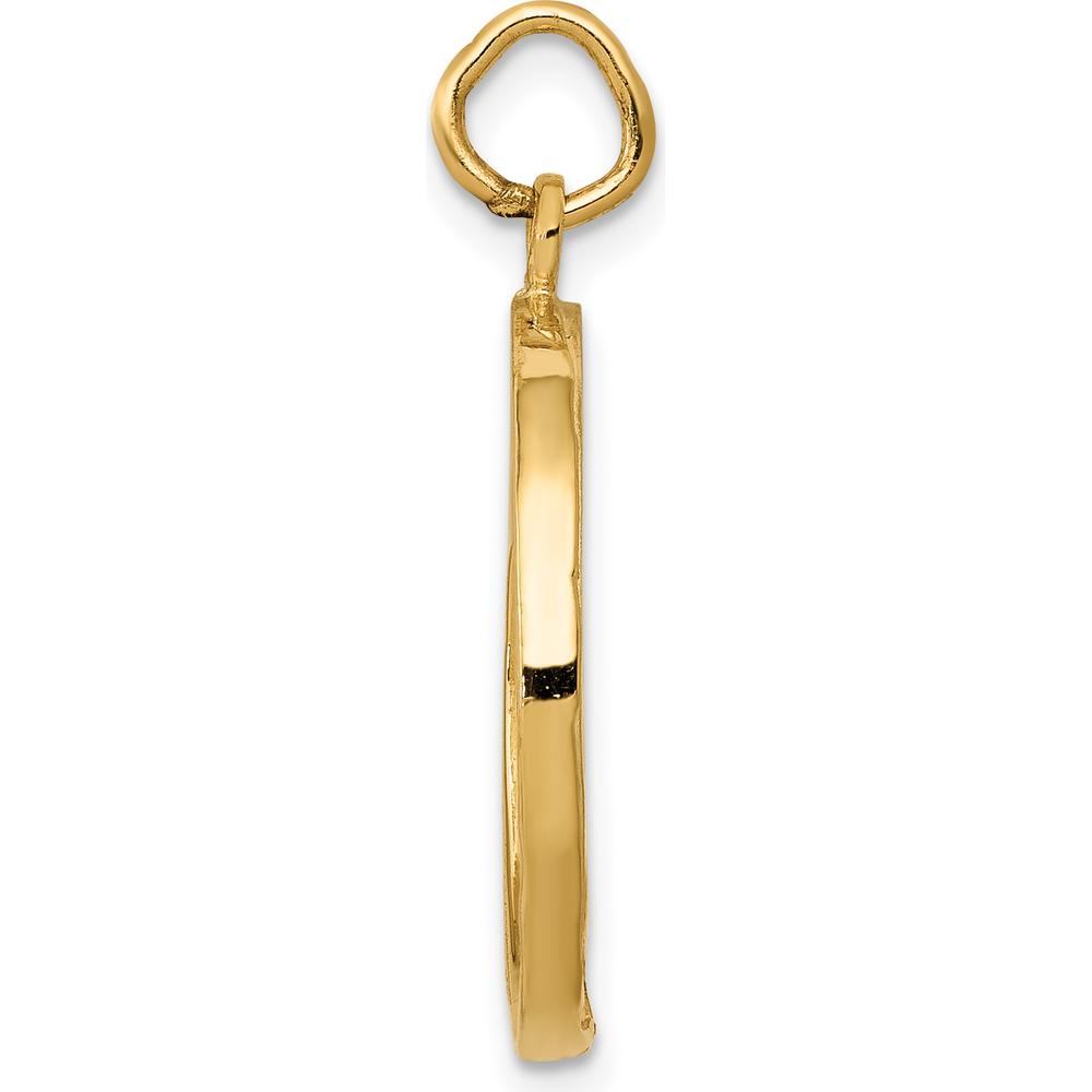 14K Yellow Gold Chicago Skyline Charm Pendant - Polished Finish, 24.5mm Length