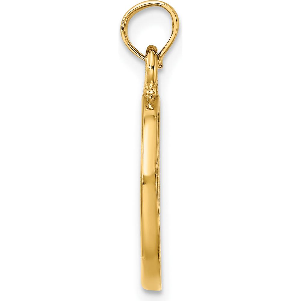 14K Yellow Gold Chicago Skyline Charm Pendant with Textured Finish by Oro Pregiato