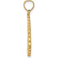 14K Yellow Gold Chicago Willis Tower Teardrop Charm with Textured Design by Oro Pregiato