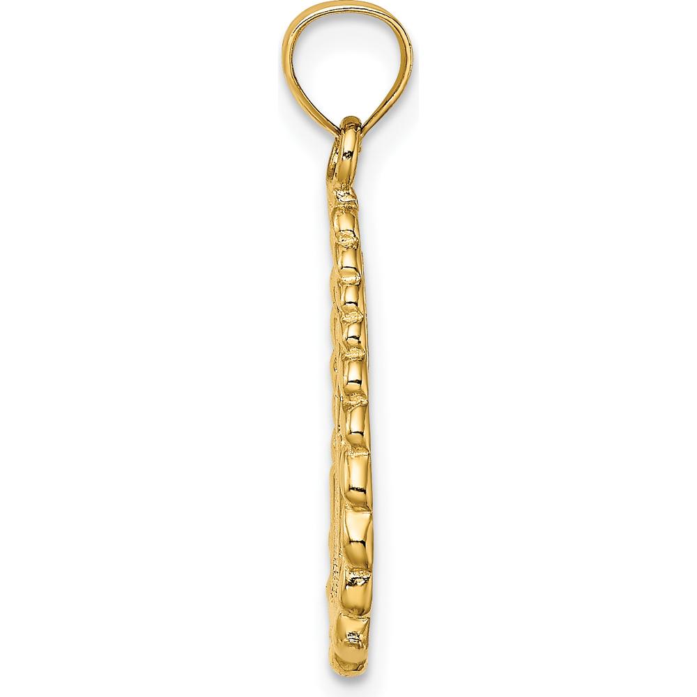 14K Yellow Gold Chicago Willis Tower Teardrop Charm with Textured Design by Oro Pregiato