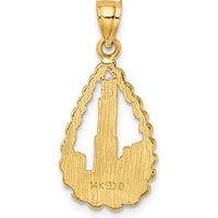14K Yellow Gold Chicago Willis Tower Teardrop Charm with Textured Design by Oro Pregiato