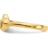14K Yellow Gold Children's Heart Ring - 8mm Top Length by 0