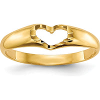 14K Yellow Gold Children's Heart Ring - Baby & Children's Band by 0