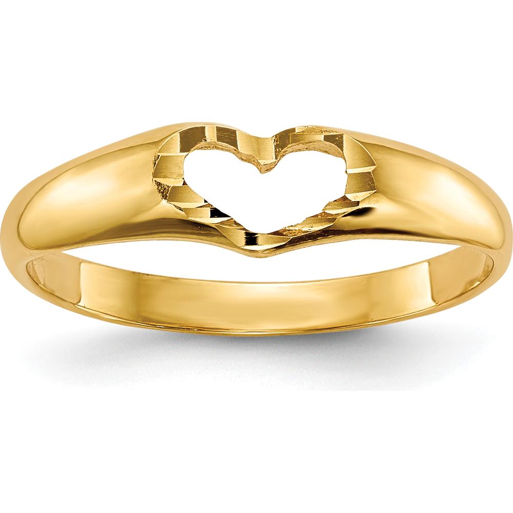 14K Yellow Gold Children's Heart Ring - Baby & Children's Band by 0