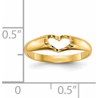 14K Yellow Gold Children's Heart Ring - Baby & Children's Band by 0
