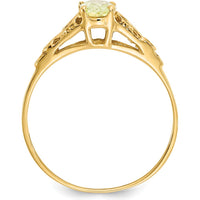 14K Yellow Gold Children's Ring with Oval Synthetic Peridot - 0.50 Carat Total Gem Weight by Oro Pregiato