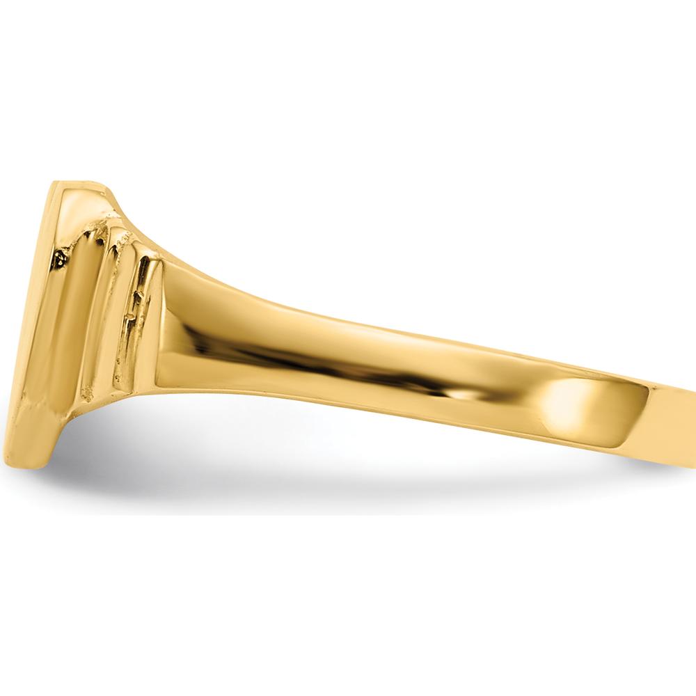 14K Yellow Gold Children's Satin Heart Signet Ring - Engravable 7mm Top by 0