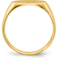 14K Yellow Gold Children's Signet Ring with Polished & Brushed Finish - Adjustable Size 4-8 by 0