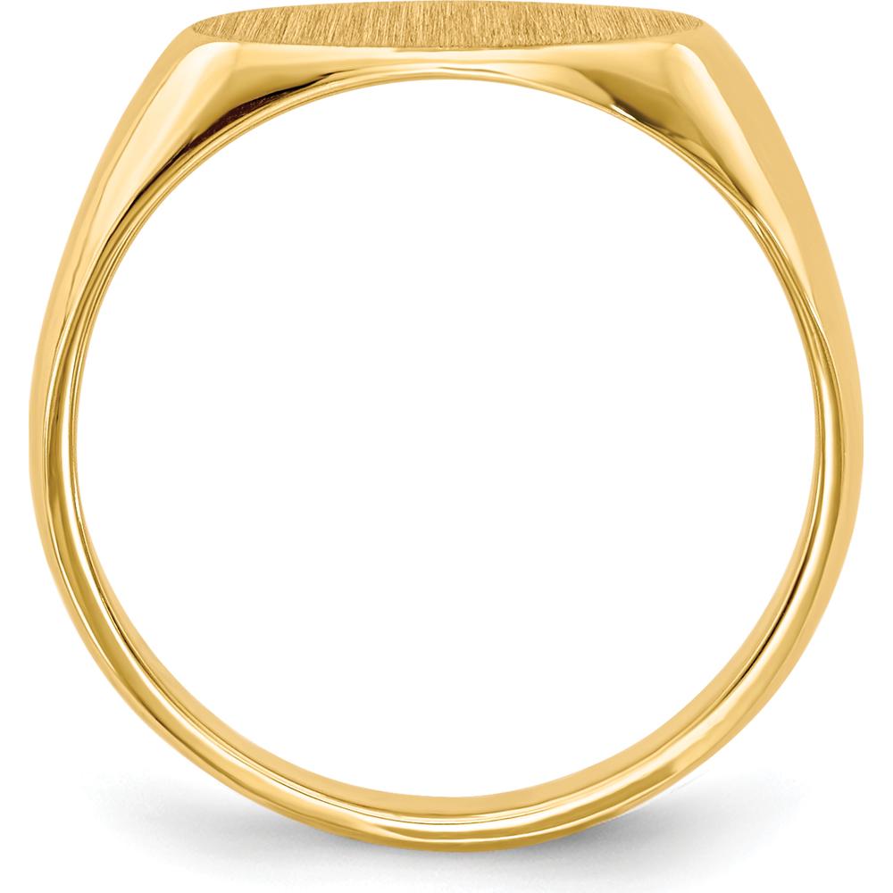 14K Yellow Gold Children's Signet Ring with Polished & Brushed Finish - Adjustable Size 4-8 by 0