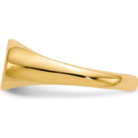 14K Yellow Gold Children's Signet Ring with Polished & Brushed Finish - Adjustable Size 4-8 by 0