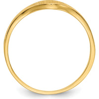 14K Yellow Gold Children's Signet Ring with Satin Finish - Engravable, 6.5x4.0mm by Oro Pregiato