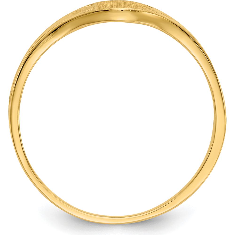 14K Yellow Gold Children's Signet Ring with Satin Finish - Engravable, 6.5x4.0mm by Oro Pregiato