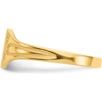 14K Yellow Gold Children's Signet Ring with Satin Finish - Engravable, 6.5x4.0mm by Oro Pregiato