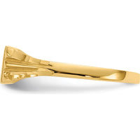 14K Yellow Gold Child's Diamond-Cut Engravable Signet Ring by 0