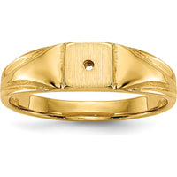 14K Yellow Gold Child's Diamond Ring Mounting - 4.5mmx4.5mm Closed Back by 0