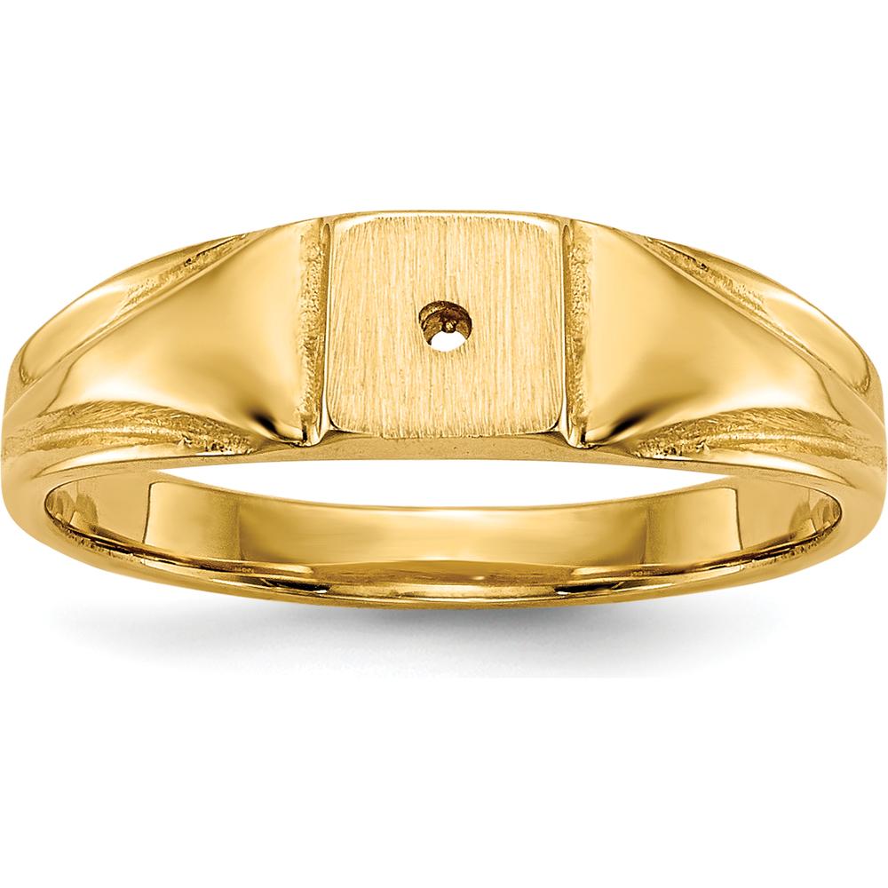 14K Yellow Gold Child's Diamond Ring Mounting - 4.5mmx4.5mm Closed Back by 0