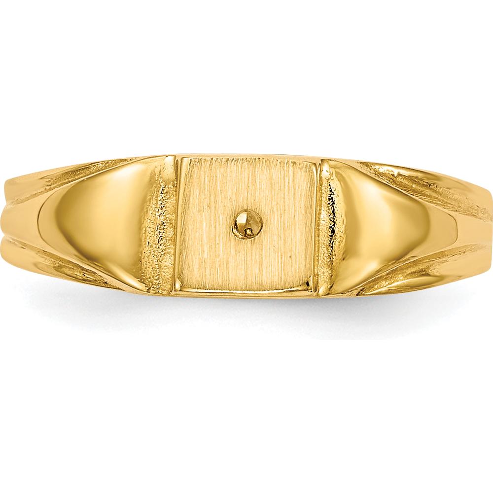 14K Yellow Gold Child's Diamond Ring Mounting - 4.5mmx4.5mm Closed Back by 0