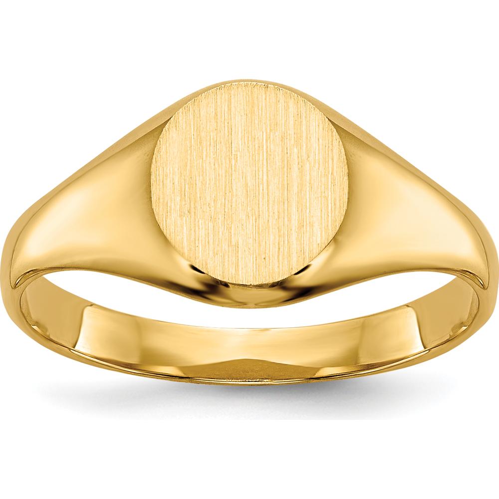 14K Yellow Gold Child's Engravable Signet Ring - Personalized Keepsake by 0