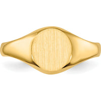 14K Yellow Gold Child's Engravable Signet Ring - Personalized Keepsake by 0