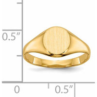 14K Yellow Gold Child's Engravable Signet Ring - Personalized Keepsake by 0