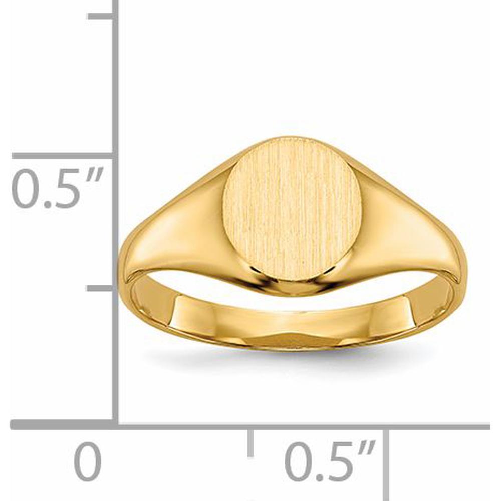 14K Yellow Gold Child's Engravable Signet Ring - Personalized Keepsake by 0