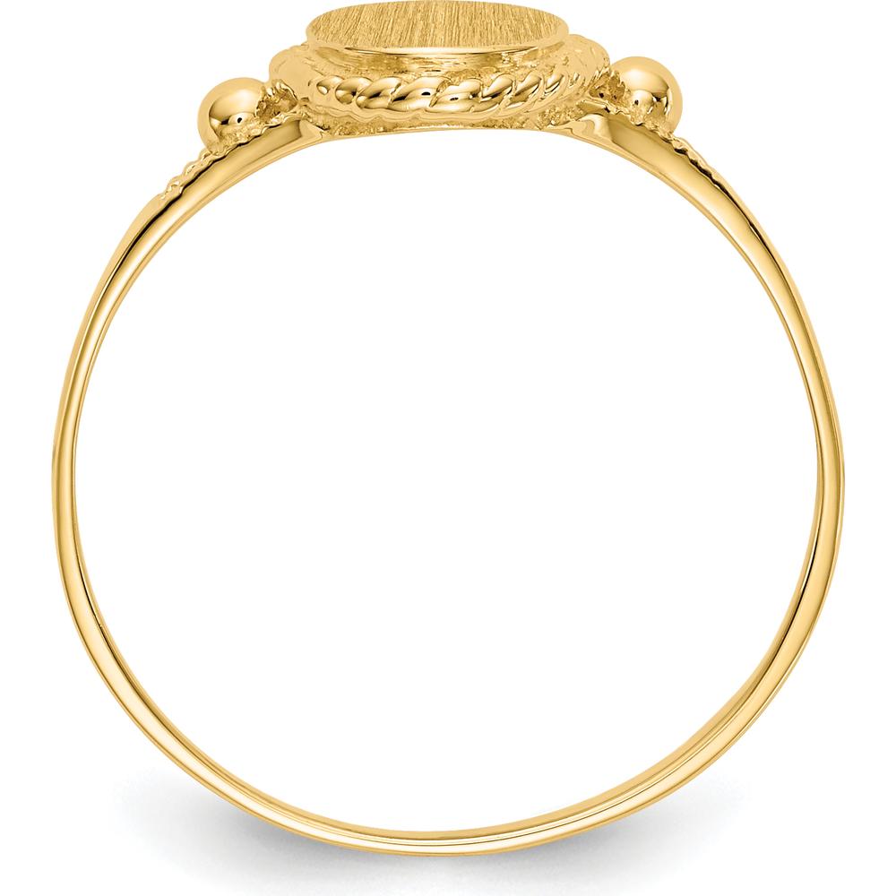 14K Yellow Gold Child's Fancy Signet Ring - Engravable Design for Kids ...