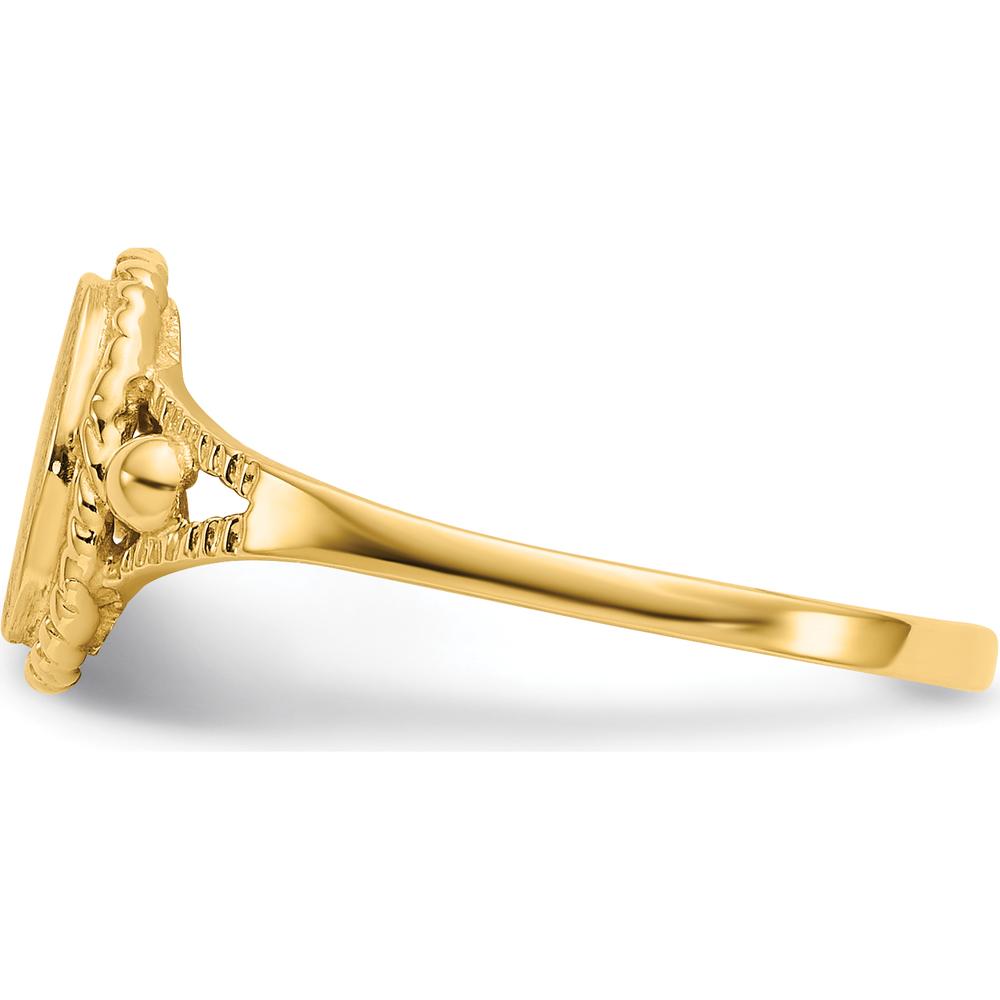 14K Yellow Gold Child's Fancy Signet Ring - Engravable Design for Kids by 0