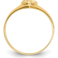 14K Yellow Gold Child's Polished Open Cross Ring - Tapered Band Design by 0