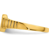 14K Yellow Gold Child's Satin Finish Open Back Signet Ring - Engravable 7.5x6.0mm by 0