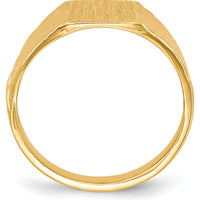 14K Yellow Gold Child's Signet Ring with Polished & Brushed Finish - Custom Engravable by 0