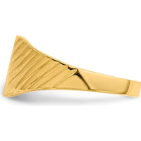 14K Yellow Gold Child's Signet Ring with Polished & Brushed Finish - Custom Engravable by 0