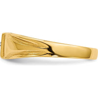 14K Yellow Gold Child's Signet Ring with Round Diamond - 0.004 Carat Total Diamond Weight by 0