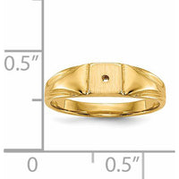 14K Yellow Gold Child's Signet Ring with Round Diamond - 0.004 Carat Total Diamond Weight by 0
