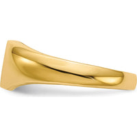 14K Yellow Gold Child's Signet Ring with Round Diamond Accent - 0.004 Carat Total Diamond Weight by 0