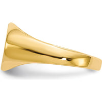 14K Yellow Gold Child's Signet Ring with Satin and Polished Finish - 11.0x7.5mm Top by 0